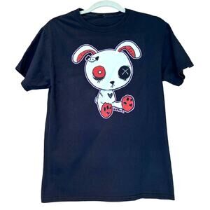 Women's Kawaii Inktastic Goth Bunny Short Sleeve T-shirt, Black Size Small, EUC